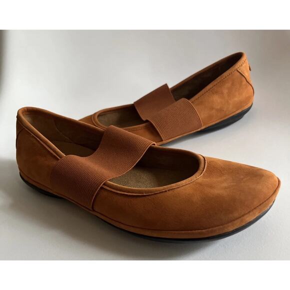 Camper Right Nina Ballerina Flats Brown Nubuck Leather Women’s Size 40  New - Picture 2 of 13